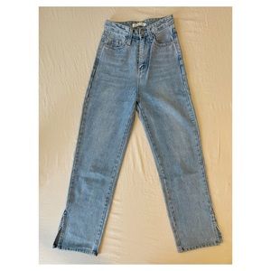 High Rise Flared Split Hem Jeans